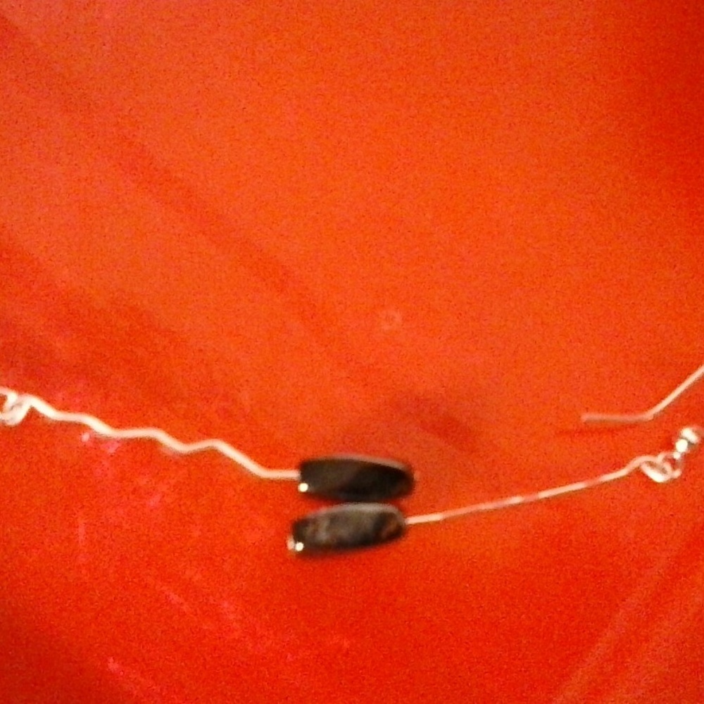 Earrings long dangle drops magnetic hematite